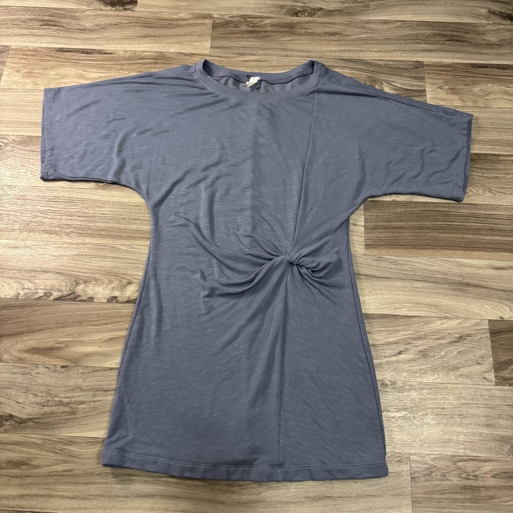 Anthropologie Daily Practice Side Twist Tee Dress Blue Size Large